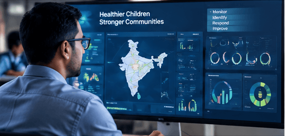 An analyst reviewing a community health command dashboard.